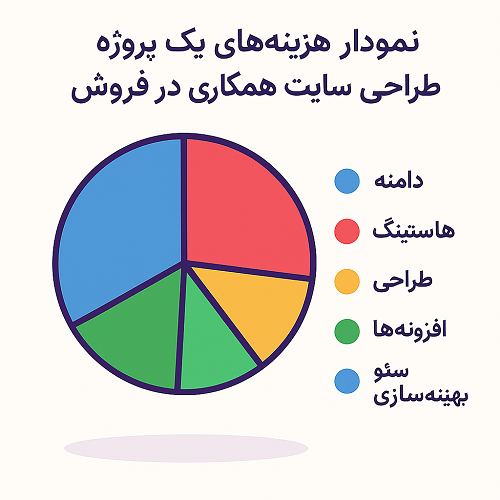 نمودار هزینه‌های طراحی سایت همکاری در فروش
